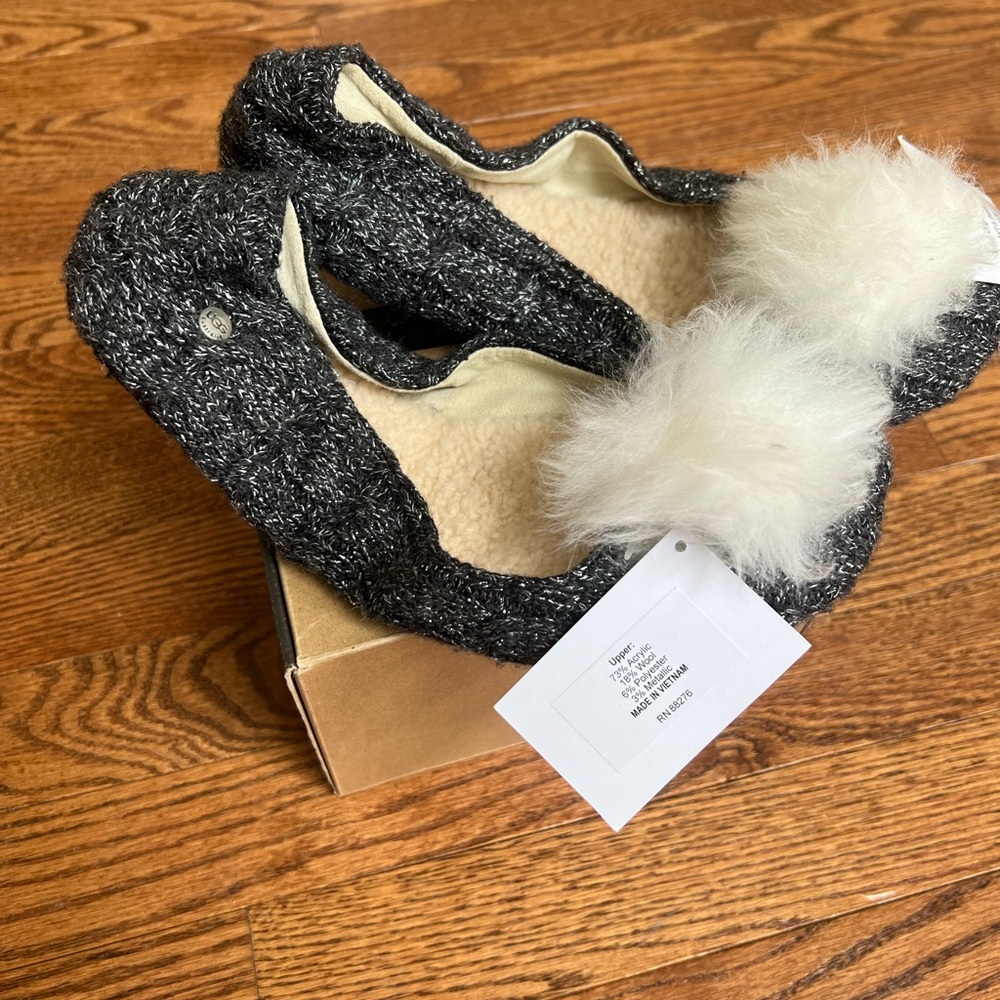 UGG Women's Slippers in Charcoal and Cream